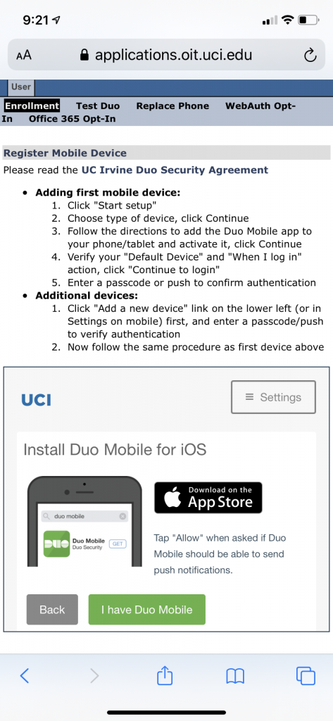 Install Duo for Mobile